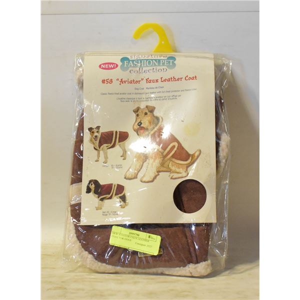 NEW AVIATOR FAUX LEATHER COAT FOR DOGS