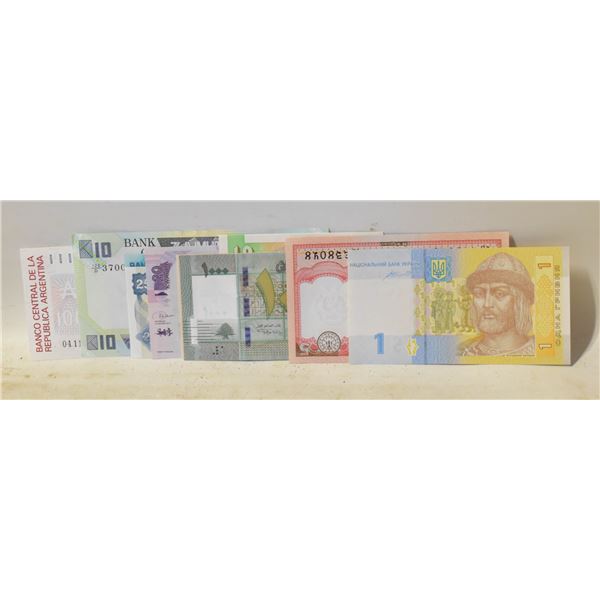 23)  LOT OF 10 ASSORTED UNCIRCULATED