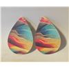 Image 1 : 1)  PEAR SHAPED DROP EARRINGS.