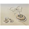 Image 1 : 12)  SILVER TONE WITH BLACK, CREAM AND