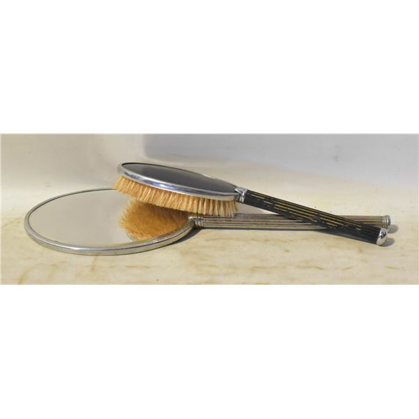 VINTAGE MIRROR AND BRUSH SET