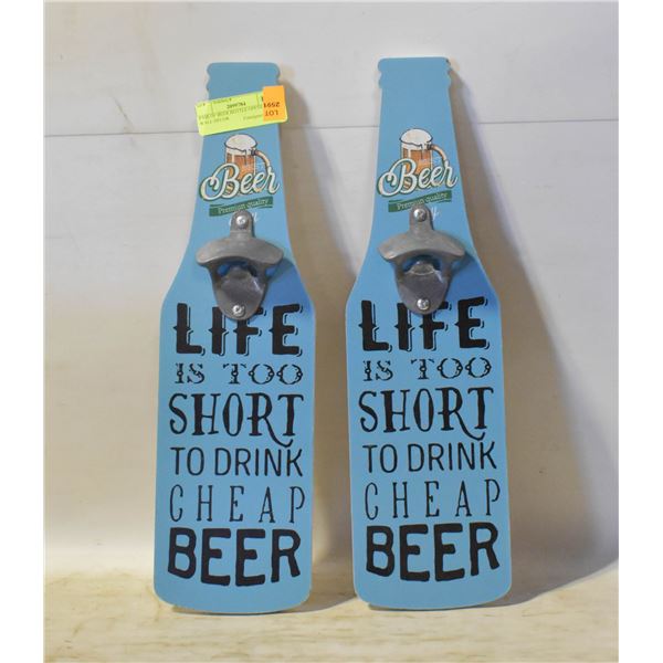 PAIR OF BEER BOTTLE OPENER WALL DÉCOR