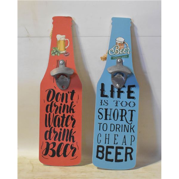 PAIR OF BEER BOTTLE OPENER WALL DÉCOR