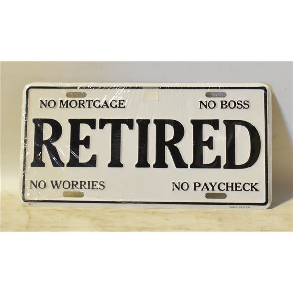 NEW RETIRED LICENCE PLATE