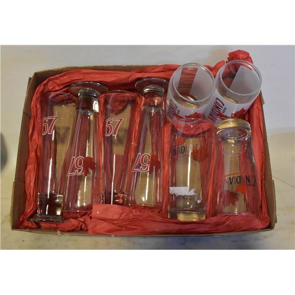 MOLSON CANADIAN BEER DRINKING GLASSES
