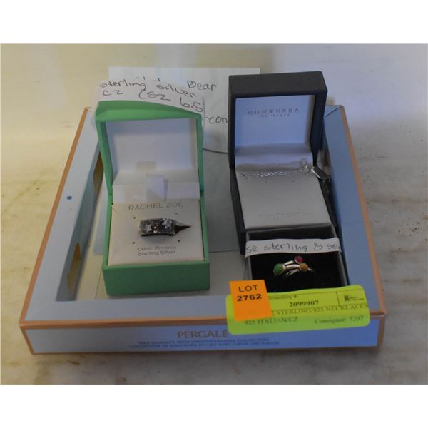 LOT OF 2 STERLING 925 NECKLACES, 925 ITALIAN/CZ