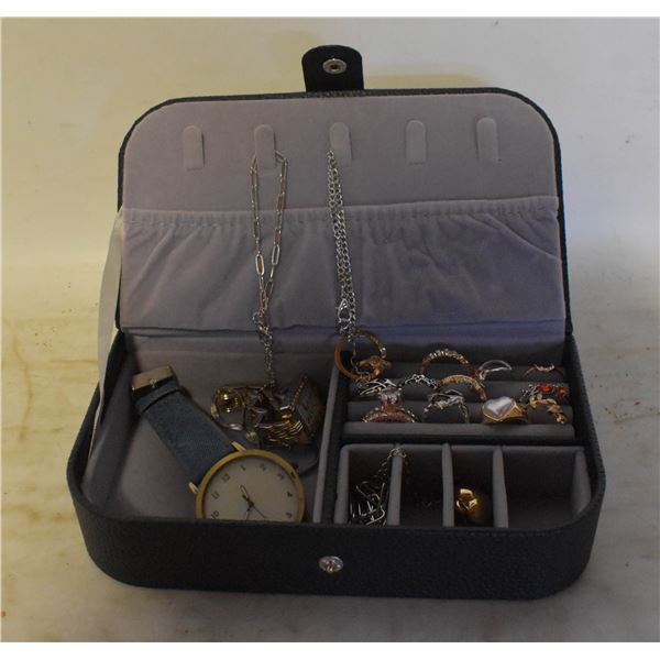 ESTATE JEWELRY BOX FULL OF JEWELRY