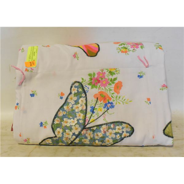 NEW HOME-MADE BUTTERFLIES PATCHWORK QUILT, 56"X68