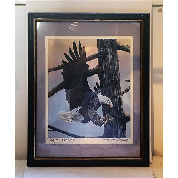 32)  FRAMED, MATTED UNDER GLASS, "EAGLE'S
