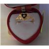 Image 1 : DROPPED HEART BLACK RING LIGHTWEIGHT SZ 8