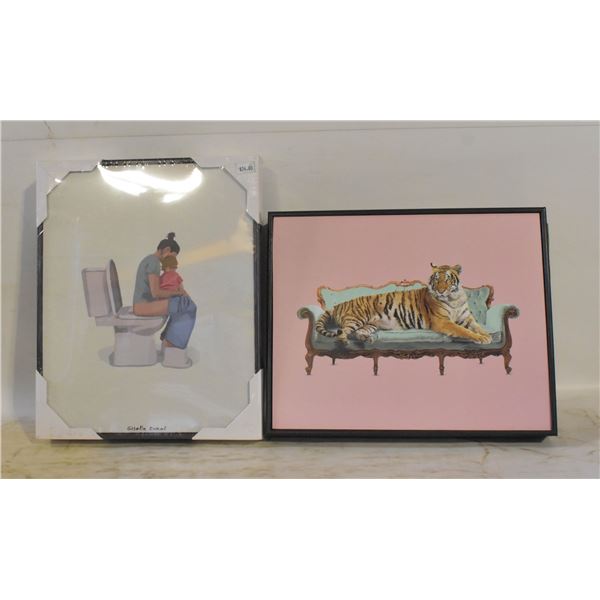 TWO NEW BOARD PRINTS "MOTHER AND CHILD" BY GISELLE
