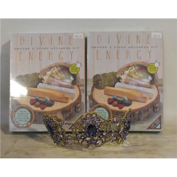 2 NEW DIVINE ENERGY SMUDGE & STONE WELLNESS KITS