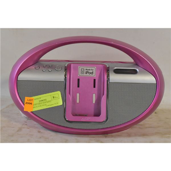 ILIVE PORTABLE DOCKING BOOMBOX FOR IPOD