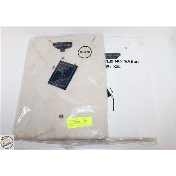 #3235-2 NEW LONG SLEEVE SHIRTS ONE BEIGE
