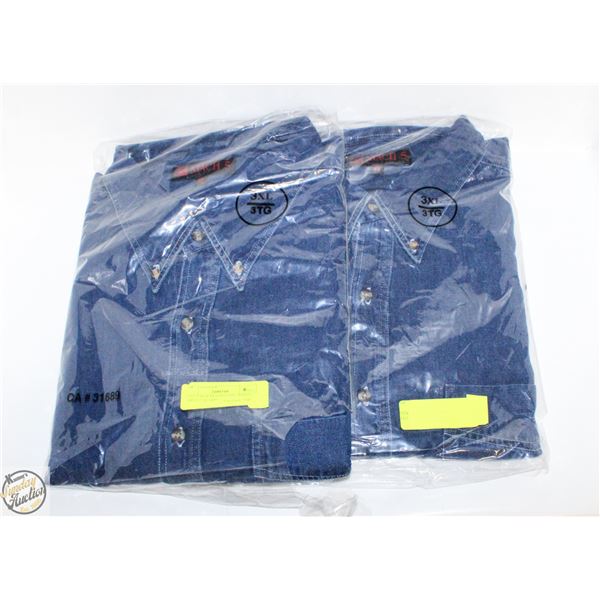 #3232-2 NEW DENIM LONG SLEEVE SHIRTS 3 XL SIZE