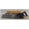 Image 1 : LOT OF 2 HANDSAWS AND MITRE BOX