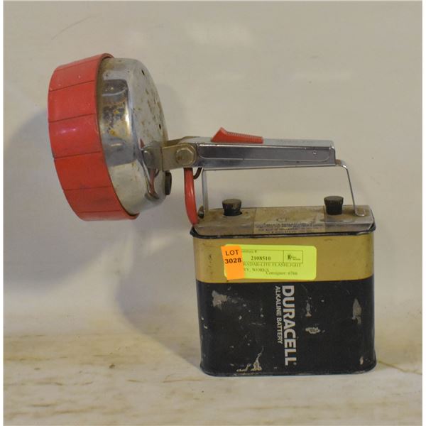 VINTAGE RADAR-LITE FLASHLIGHT W/ BATTERY, WORKS
