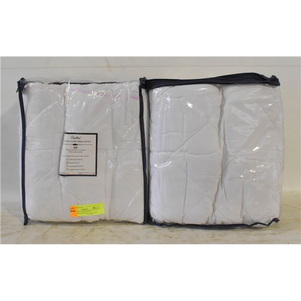 2 QUILTED FEATHER BED PROTECTOR DOUBLE