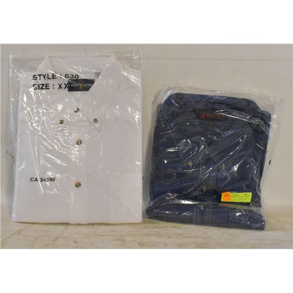 NEW MEN'S SHIRTS 1DENIM 1WHITE SIZE 2XL