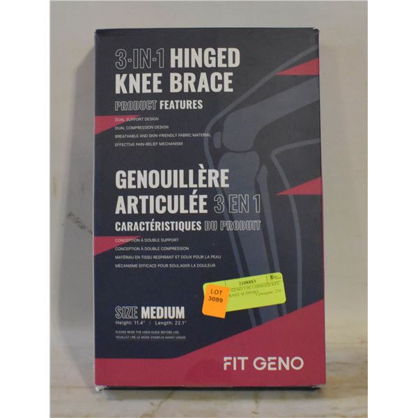 NEW FIT GENO 3 IN 1 HINGED KEE BRACE KNEE SUPPORT