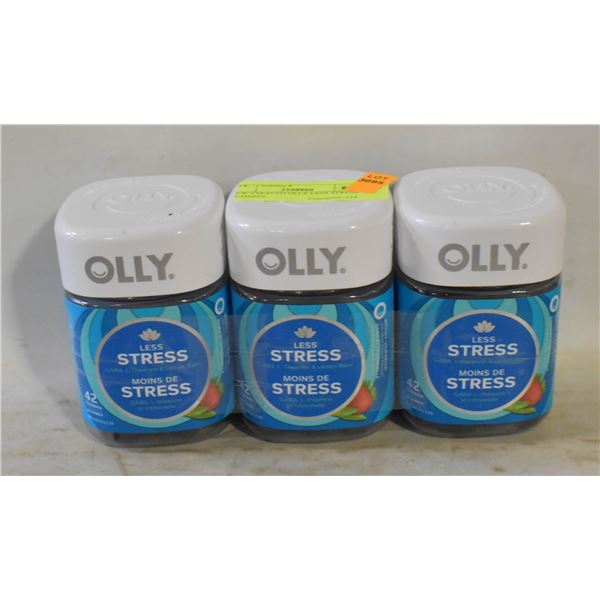 NEW 3 SEALED OLLY LESS STRESS GUMMIES