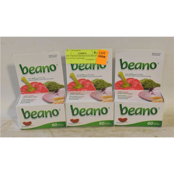 NEW 3 BOXES BEANO GAS RELIEF DIGESTIVE ENZYME
