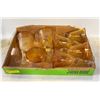 Image 1 : SET OF ARTLAND IRIS AMBER BUBBLE GLASS WATER/