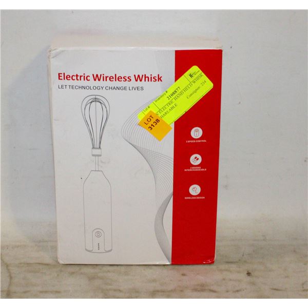 NEW ELECTRIC HAND HELD WHISK RECHAREABLE