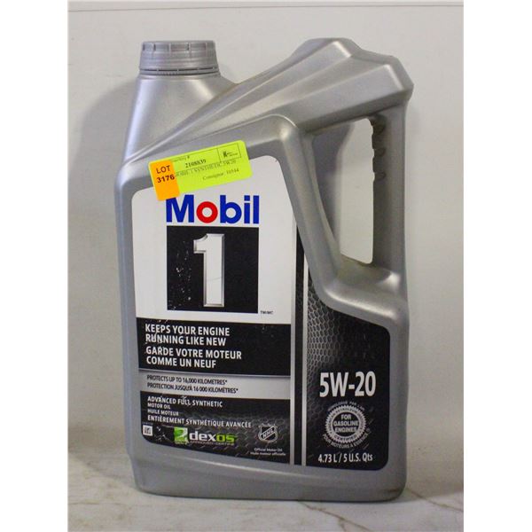 JUG OF MOBIL 1 SYNTHETIC 5W20