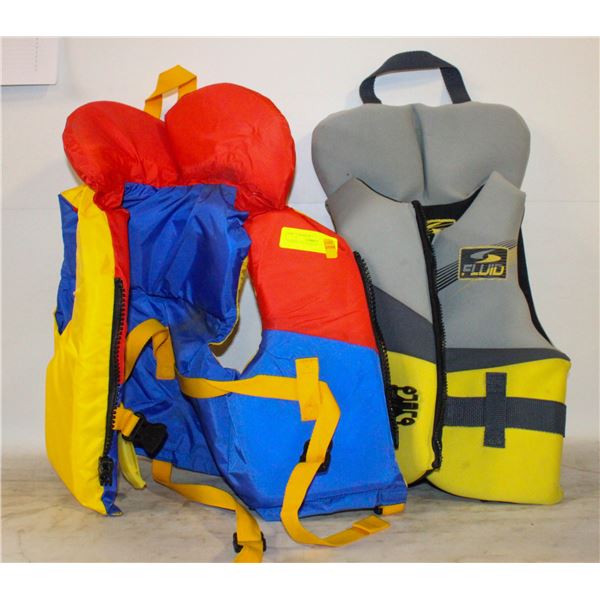 2 CHILD LIFE JACKETS