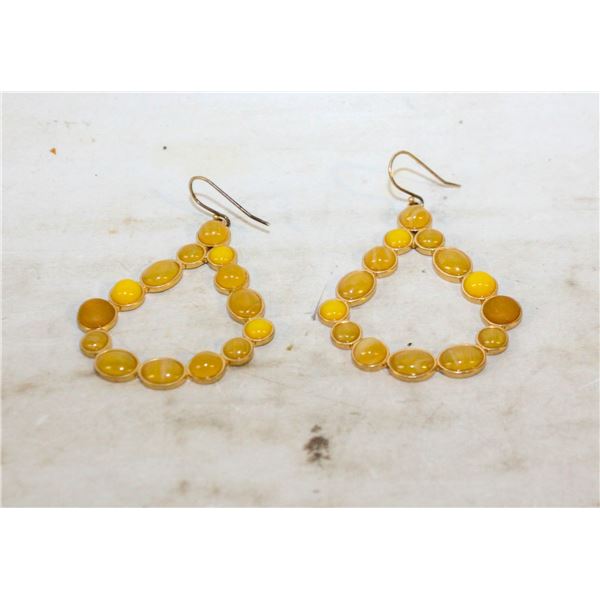 YELLOW BEADED EARRING
