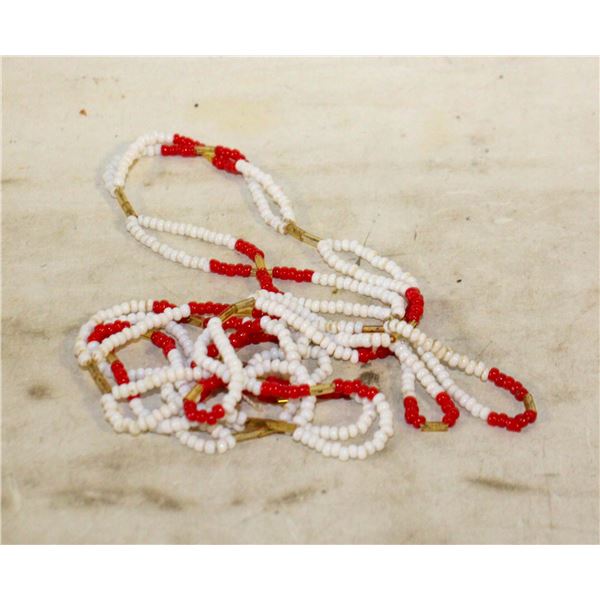 RED & WHITE BEADED BRACELETS