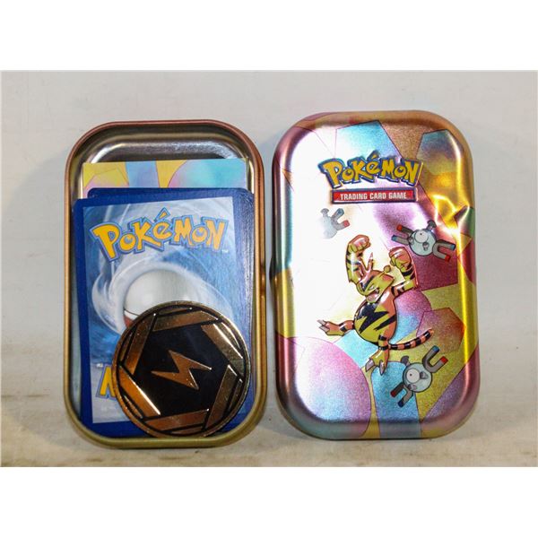 OPENED POKEMON MINI TIN 30 PLUS CARDS + COIN USED