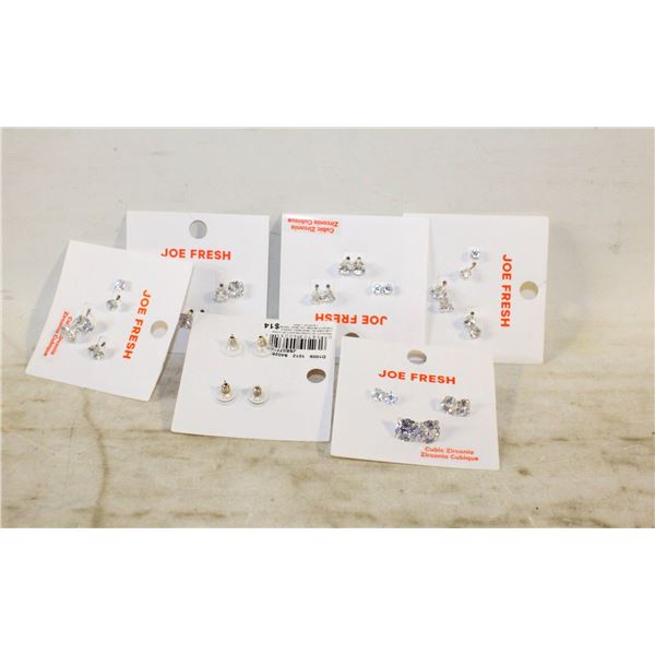 LOT OF NEW CUBIC ZIRCONIA SETS OF EARRINGS