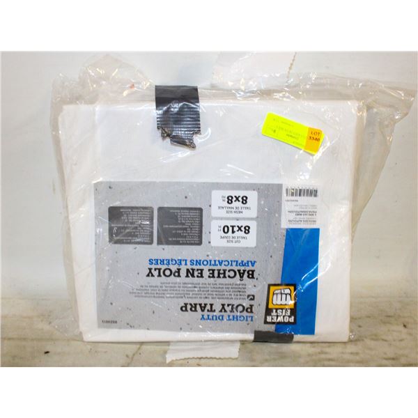 2 NEW 8X10 LIGHT DUTY POLY TARPS