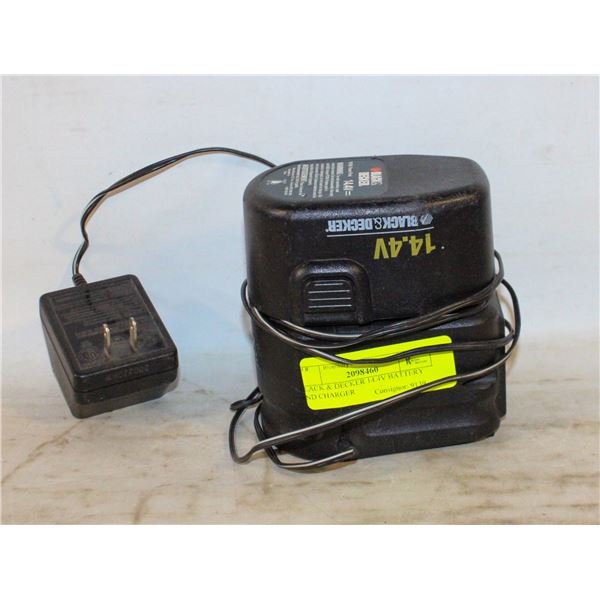 BLACK & DECKER 14.4V BATTERY AND CHARGER