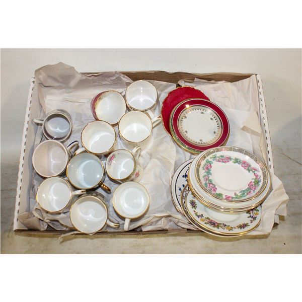 DEMI-TASSE CHINA CUPS & SAUCERS- LOT OF 11 ASST.