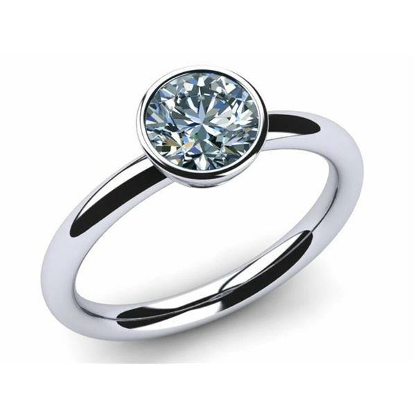 SIZE 7.25 2CT ICE WHITE ROUND MOISSANITE RING 925S