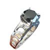 Image 2 : SZ 9 2.45 CT BLACK MOISSANITE 925 SILVER RING