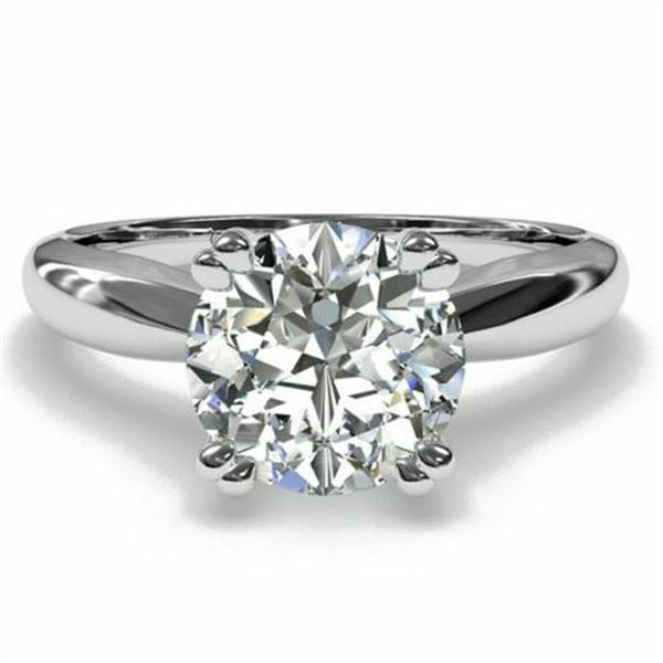 SZ 7 2.17 CT ICE WHITE ROUND MOISSANITE RING 925S