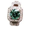 Image 3 : SZ 7.25 4.27 CT BLUE ROUND MOISSANITE 925S