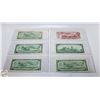 Image 2 : LOT OF 6 OLD CANADA $1 AND $2 DOLLAR BANK NOTES