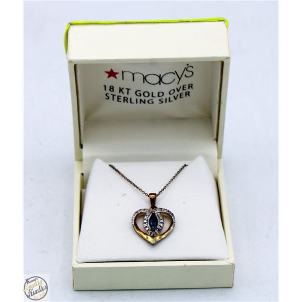 ESTATE 925 HEART PENDANT NECKLACE IN MACYS BOX