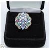Image 1 : SILVER MULTI GEMSTONE RING SZ 8