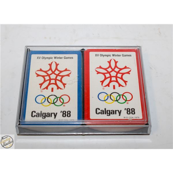 LOT OF 2 1988 CALGARY OLYMPICS PLAYING CARDS