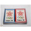 Image 1 : LOT OF 2 1988 CALGARY OLYMPICS PLAYING CARDS