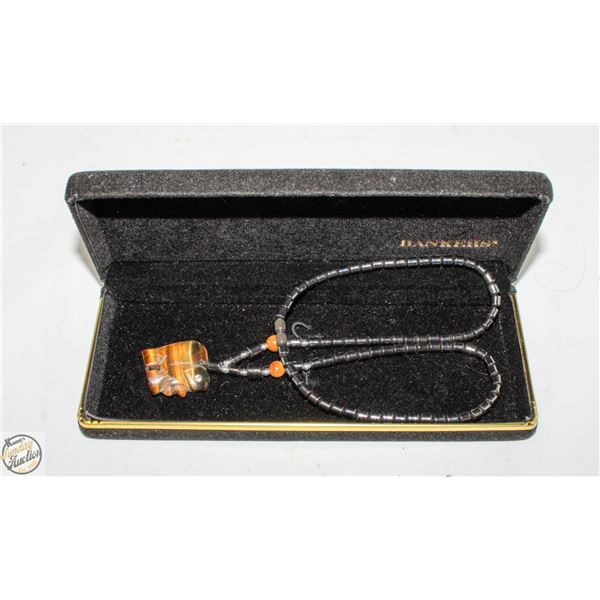 TIGER EYE ELEPHANT PENDANT & NECKLACE