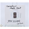 Image 1 : #3270-CANADIAN .999 FINE SILVER 1 GRAM BAR