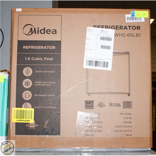 BRAND NEW MIDEA 1.6 CUBIC FEET REFRIGERATOR
