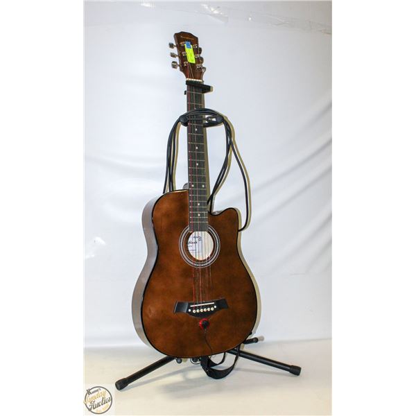 ROSEFINCH ACOUSTIC GUITAR + PICKUP & STAND